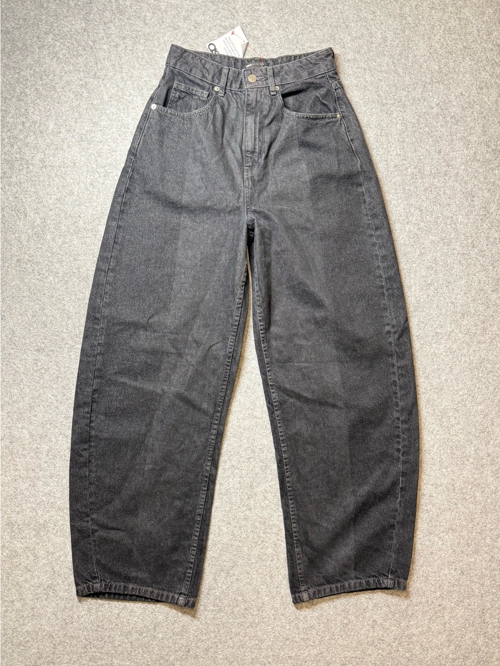 ASOS Black Barrel Wide Leg Women’s Jeans Premium Denim Relaxed Size 4 Baggy
